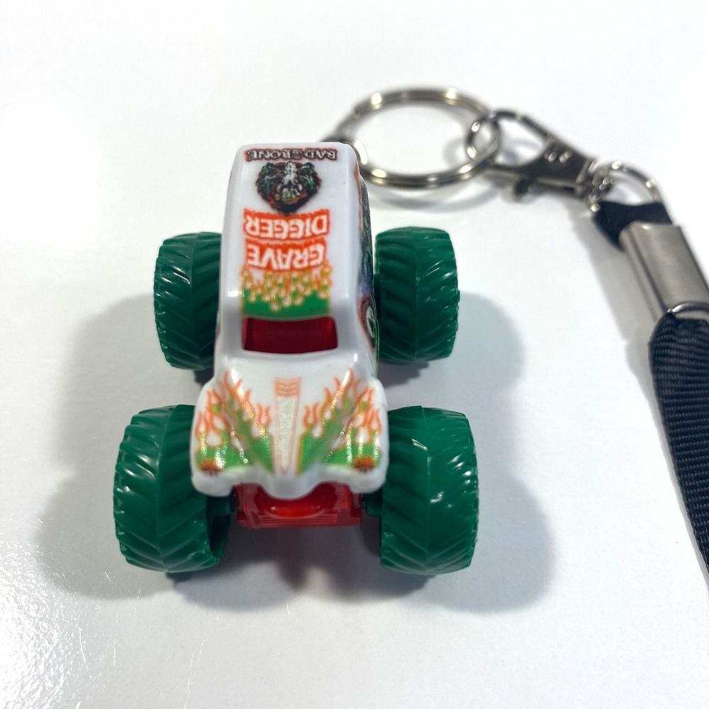Grave Digger Christmas Monster Jam Mini Spin Master Custom Keychain - Lanyard